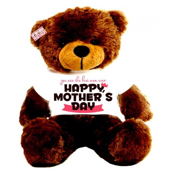 2 feet big brown teddy bear wearing You are the best mom ever Happy Mothers Day T-shirt